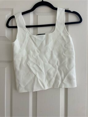House of Harlow 1960 White Square-Neck Crop Tank